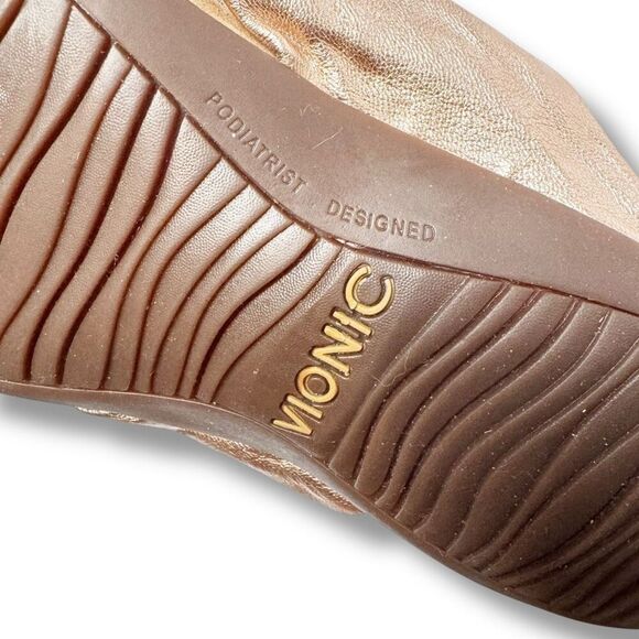 Vionic Rest Pippa Toe Post Sandals Leather Knot Flip Flops Orthotic Support Sz 8 - Picture 5 of 8